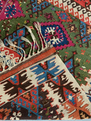 Turkish antique Anatolian kilim (405 x 165cm)