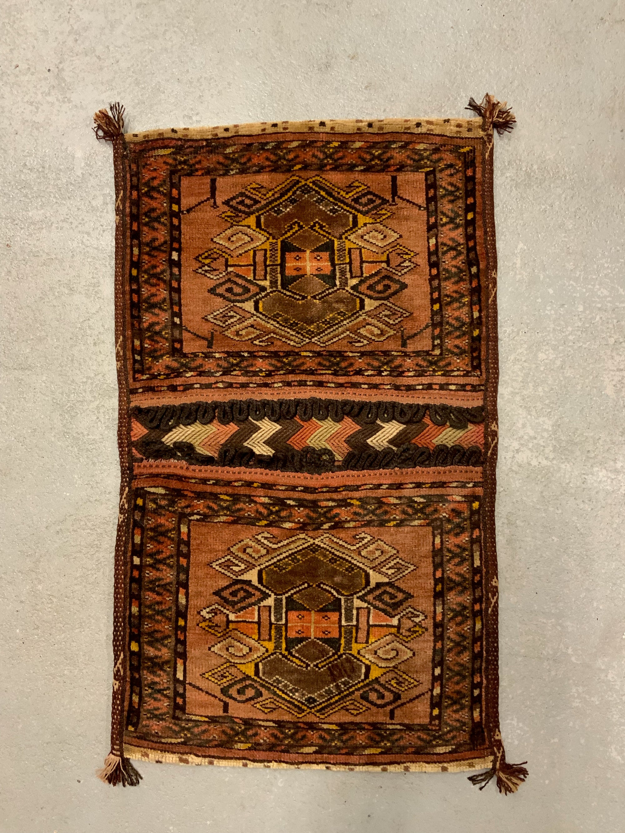 Afghan Uzbek Khorjian panier paired bags (102 x 61cm)