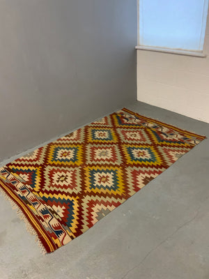 Turkish vintage Monastir/Helvaci kilim (208 x 137cm)