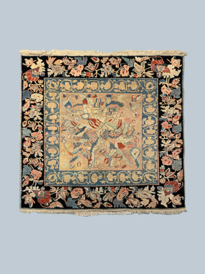 Turkish small carpet of square proportion (201 x 217cm)