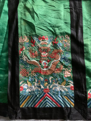 Chinese antique pleated wrap around silk skirt ( full length )