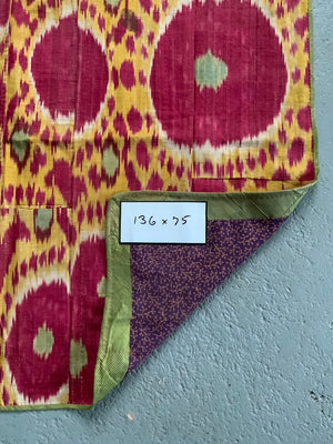 Uzbek silk antique ikat Adras panel (136 x 75cm)