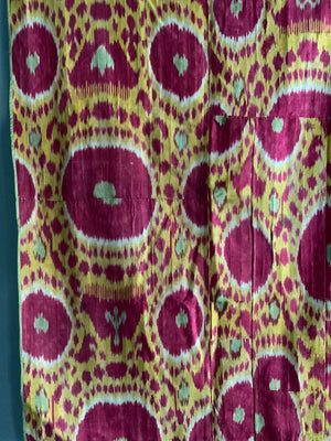 Uzbek silk antique ikat Adras panel (136 x 75cm)