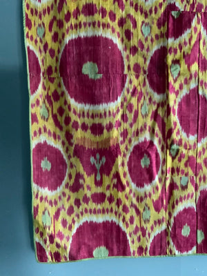 Uzbek silk antique ikat Adras panel (136 x 75cm)