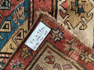 Caucasian antique long rug / runner (312 x 98cm)