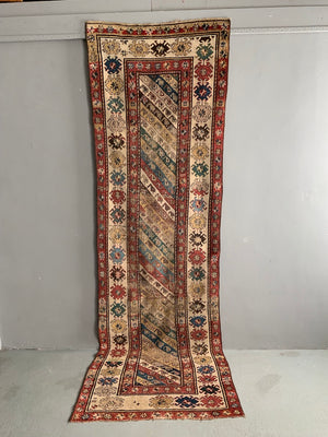 Caucasian antique long rug / runner (312 x 98cm)