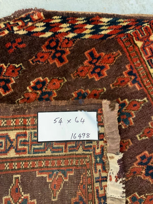 Turkmen Yomut antique horse saddle cover (54 x 64cm)