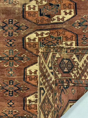 Turkmen antique Kizil Ayak carpet fragment (191 x 186cm) *AF