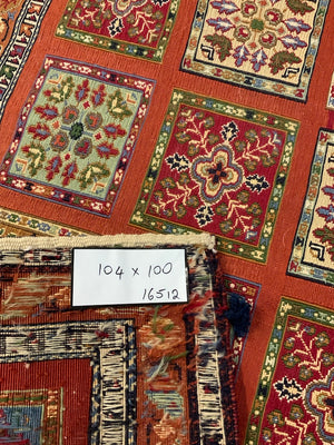 Unused small soumak rug (104 x 100cm)