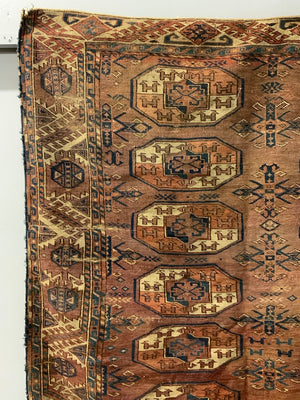 Turkmen antique Kizil Ayak carpet fragment (191 x 186cm) *AF