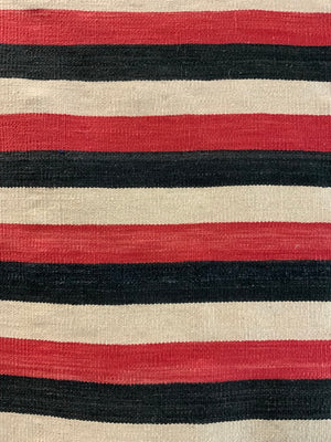 Indian banded flatweave modern carpet (287 x 198cm)