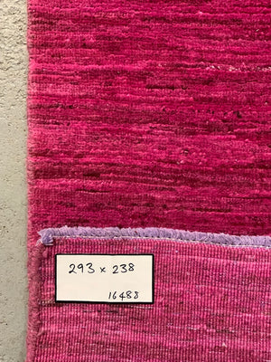 Indian handknotted pink carpet (293 x 238cm) *new