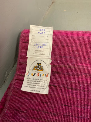 Indian handknotted pink carpet (293 x 238cm) *new