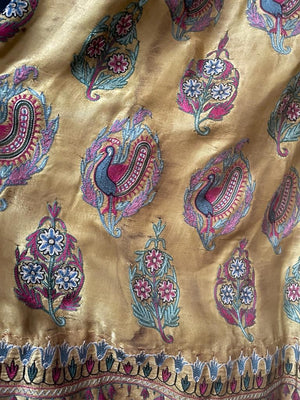 Antique Gujarati embroidered silk skirt