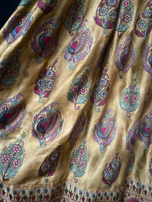 Antique Gujarati embroidered silk skirt