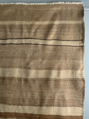 Flatweave of plain natural brown wool colour (307 x 185cm)