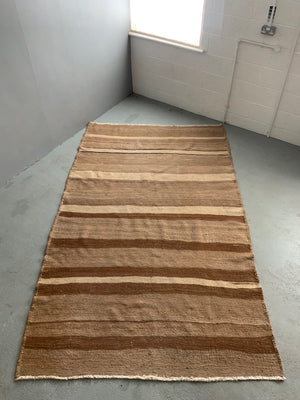 Flatweave of plain natural brown wool colour (307 x 185cm)