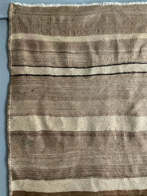 Flatweave of plain natural brown wool colour (307 x 185cm)