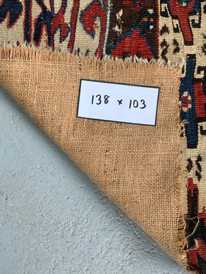 Turkish Aydin antique small kilm rug (138 x 103cm)