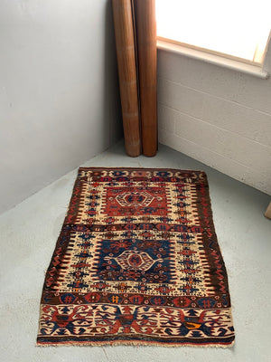 Turkish Aydin antique small kilm rug (138 x 103cm)