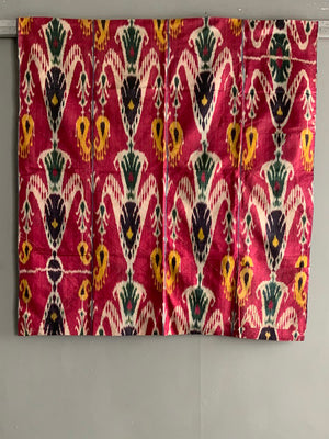Uzbek antique silk adras ikat (121 x 114cm)