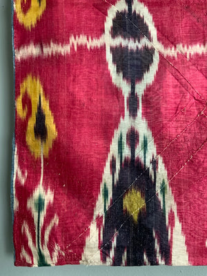 Uzbek antique silk adras ikat (121 x 114cm)