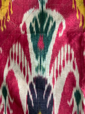 Uzbek antique silk adras ikat (121 x 114cm)