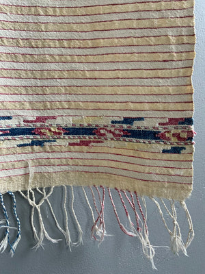 Balkan or Turkish vintage cotton / fine wool sash (186 x 99cm)