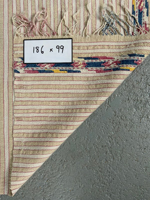 Balkan or Turkish vintage cotton / fine wool sash (186 x 99cm)