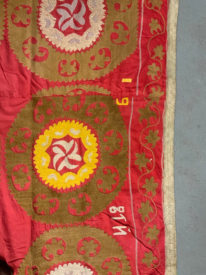 Uzbek silk embroidered Samarkand Suzani (280 x 227cm)
