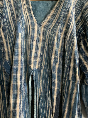 Benin indigo cotton riding coat