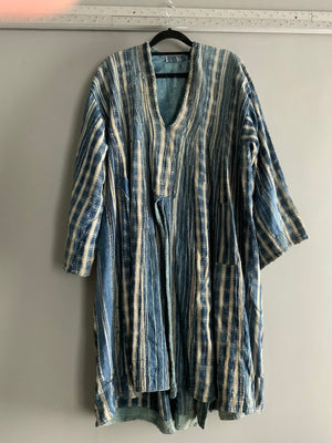 Benin indigo cotton riding coat