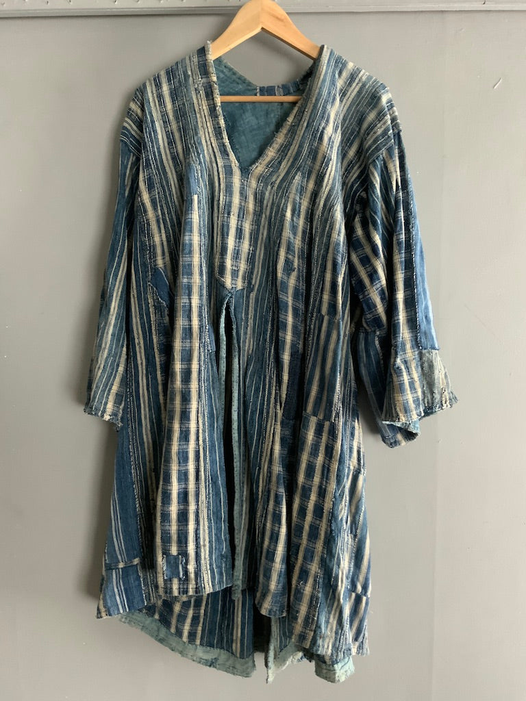 Benin indigo cotton riding coat