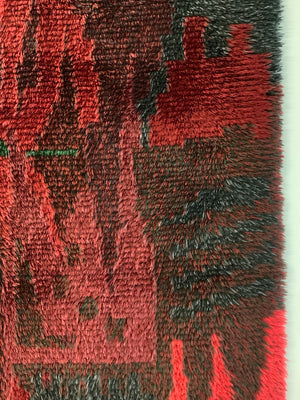 Swedish or Finnish Rya rug (173 x 112cm)