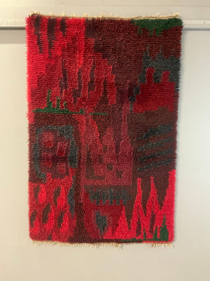 Swedish or Finnish Rya rug (173 x 112cm)