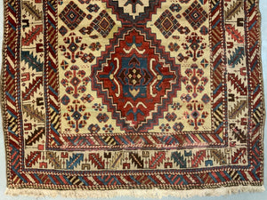 Caucasian Shirvan antique long rug runner (368 x 123cm)