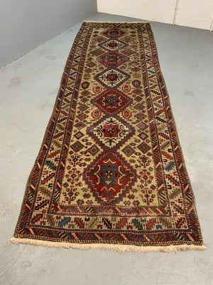 Caucasian Shirvan antique long rug runner (368 x 123cm)