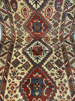 Caucasian Shirvan antique long rug runner (368 x 123cm)