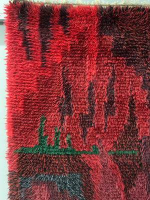 Swedish or Finnish Rya rug (173 x 112cm)