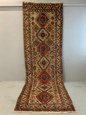 Caucasian Shirvan antique long rug runner (368 x 123cm)