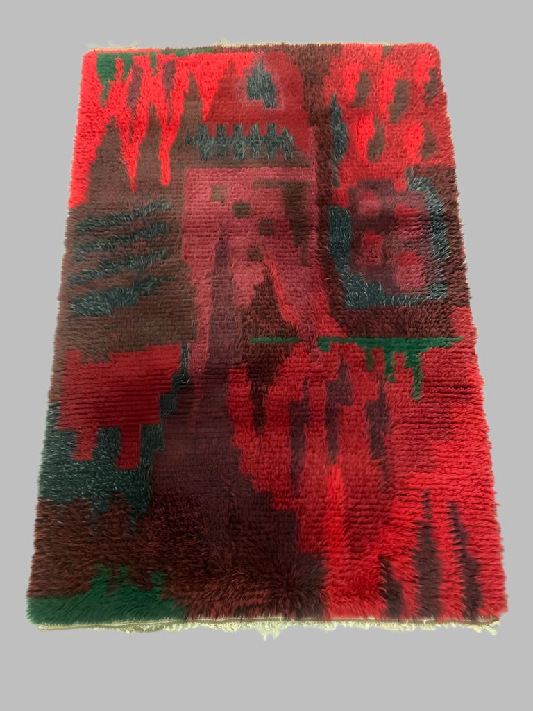 Swedish or Finnish Rya rug (173 x 112cm)