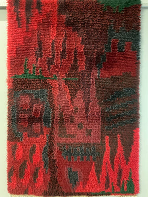 Swedish or Finnish Rya rug (173 x 112cm)