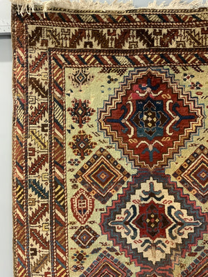 Caucasian Shirvan antique long rug runner (368 x 123cm)