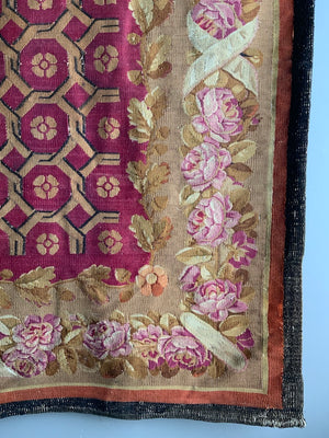 French antique Aubusson tapestry carpet (260 x 160cm)