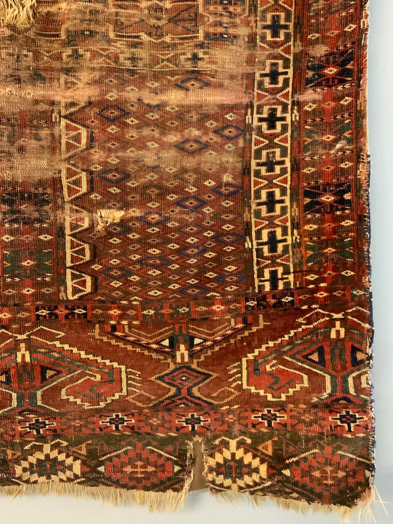 Turkmen antique Yomut ensi rug (152 x 114cm) *AF - Clive Rogers