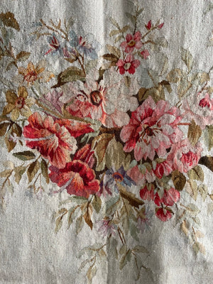 French Aubusson antique entre fenetre tapestry (297 x 114 cm)