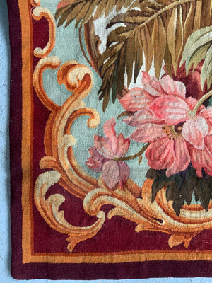 French Aubusson antique entre fenetre tapestry (297 x 114 cm)
