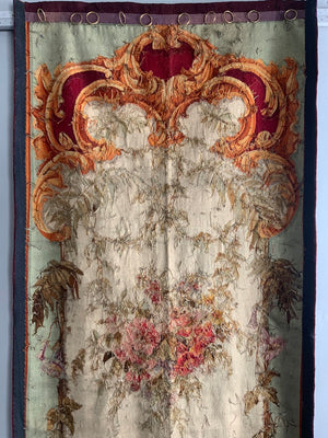French Aubusson antique entre fenetre tapestry (297 x 114 cm)