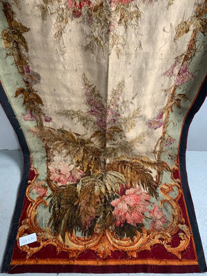 French Aubusson antique entre fenetre tapestry (297 x 114 cm)