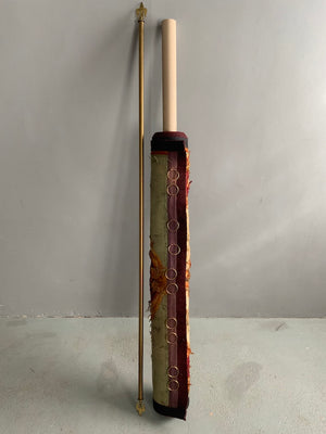 French Aubusson antique entre fenetre tapestry (297 x 114 cm)